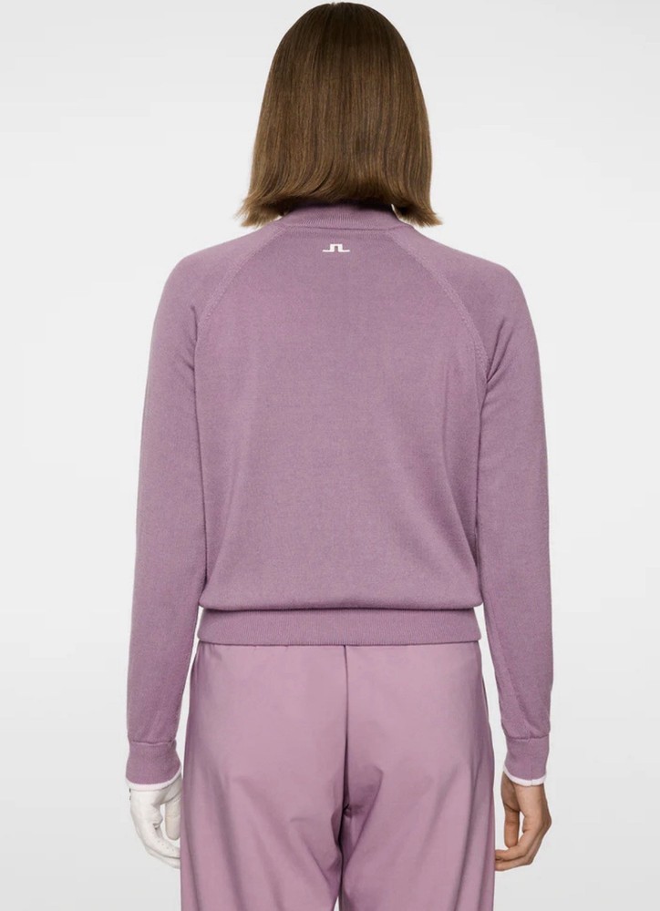 J.Lindeberg Ruth Windbreaker Pullover Wool Sweater Size M Very Grape