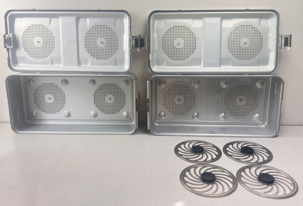 AESCULAP (2) Sterilization Containers (4) Filter Plates