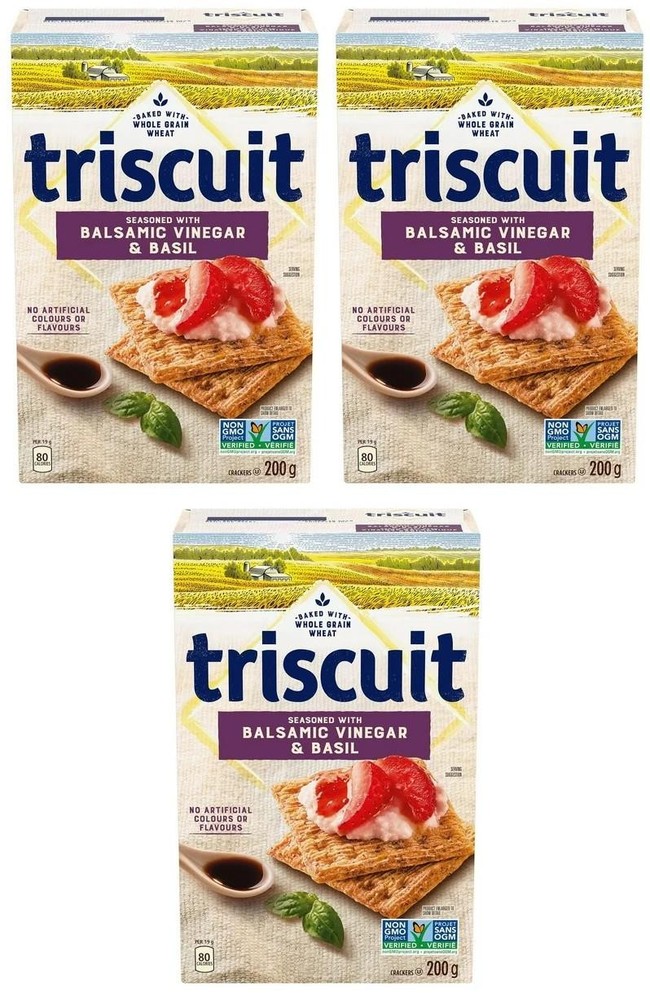 Triscuit Balsamic Vinegar and Basil Crackers, 200g (3 Pack)
