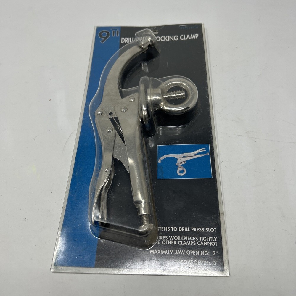 9" Drill Press Locking Clamp  Jaw Opening 2" Throat Depth 3" Tool