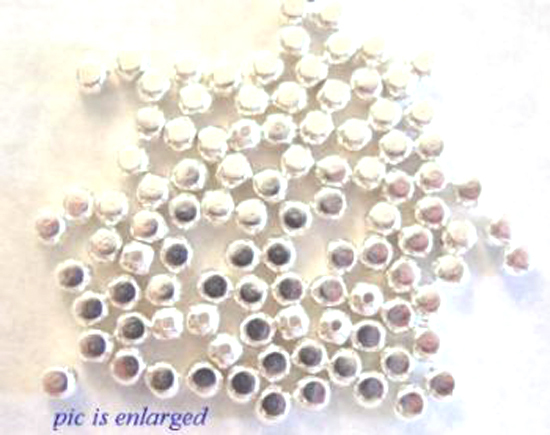 100 Bright Silver Plated Roundish Square Beads 3MM