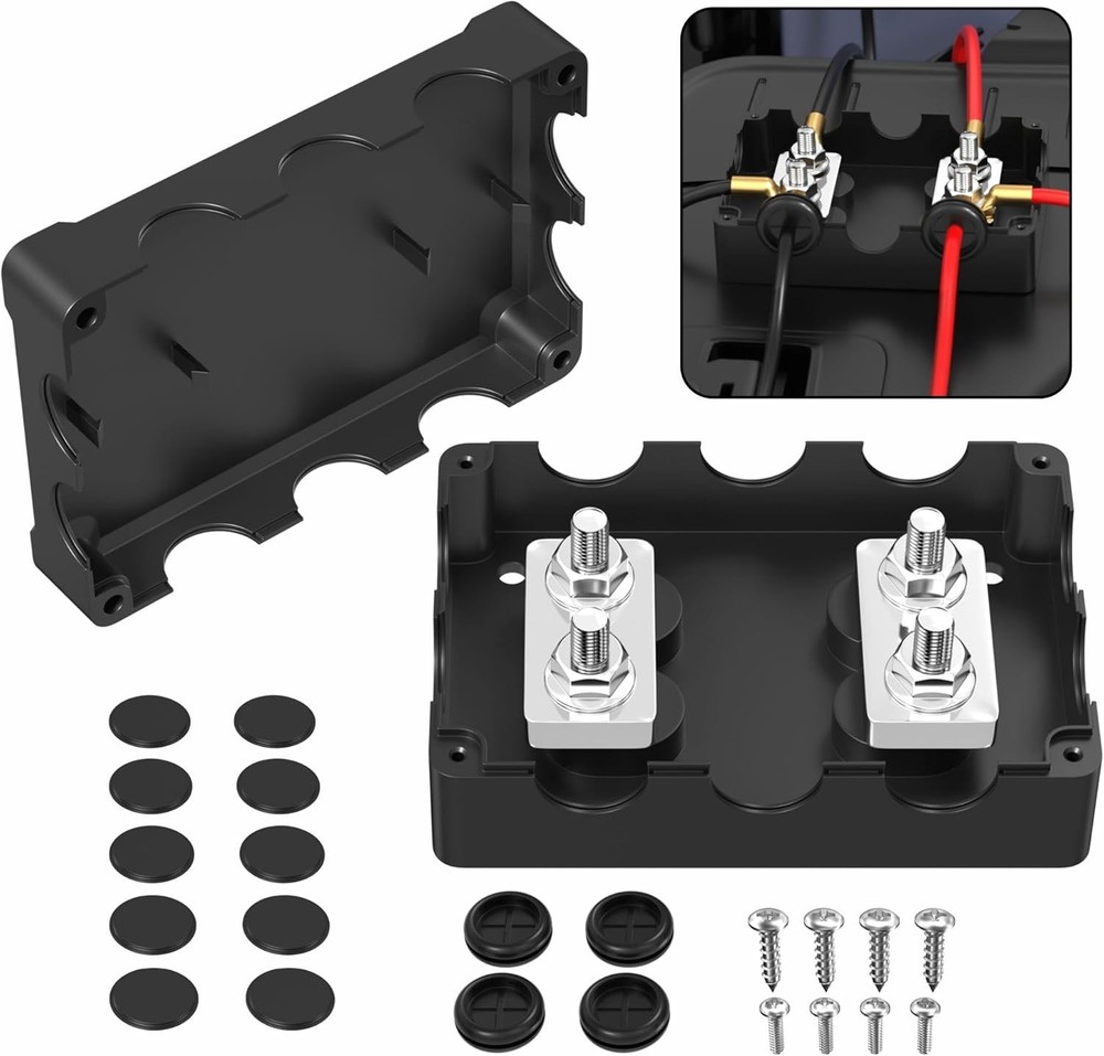 Versatile 400A Power Distribution Block for Marine, Solar, and Auto Applications