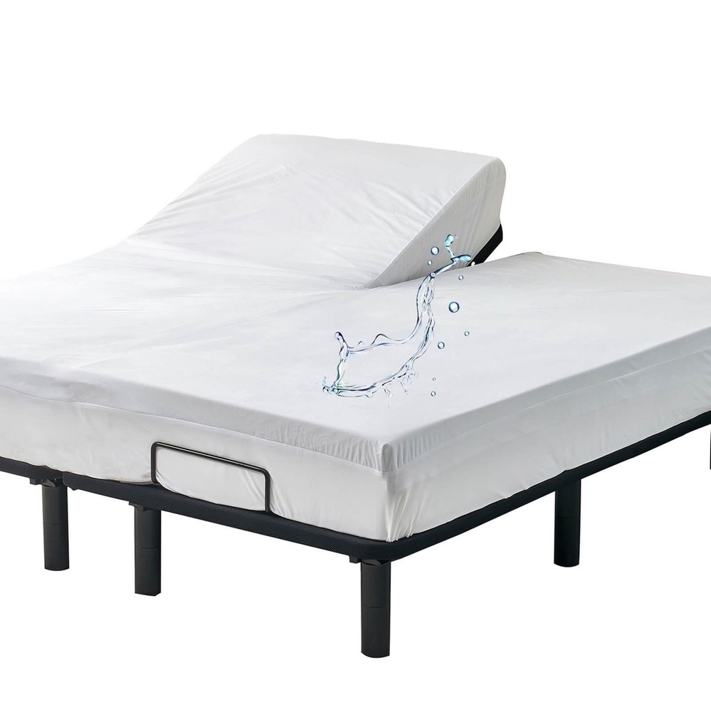 Waterproof 32-34" Split Top Queen Mattress Protector for Adjustable Bed Soft ...