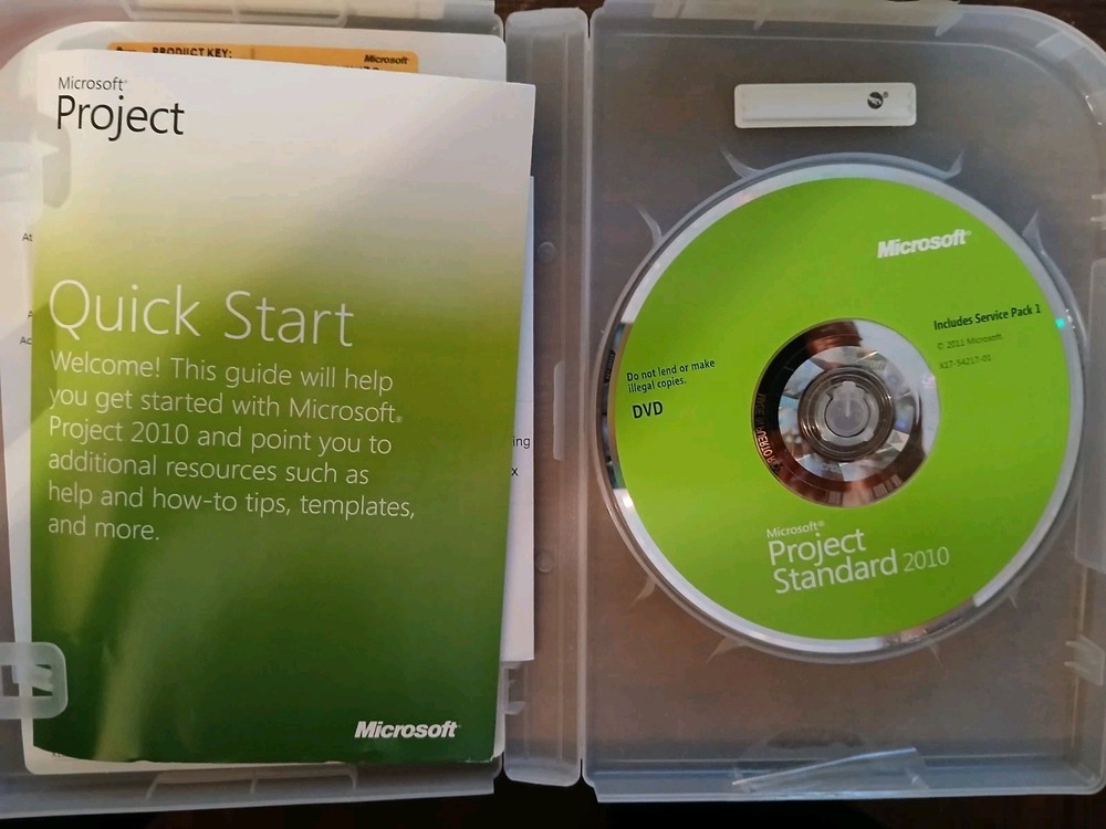 Microsoft Project Standard 2010 w/ Disc Key & Box Complete VGC