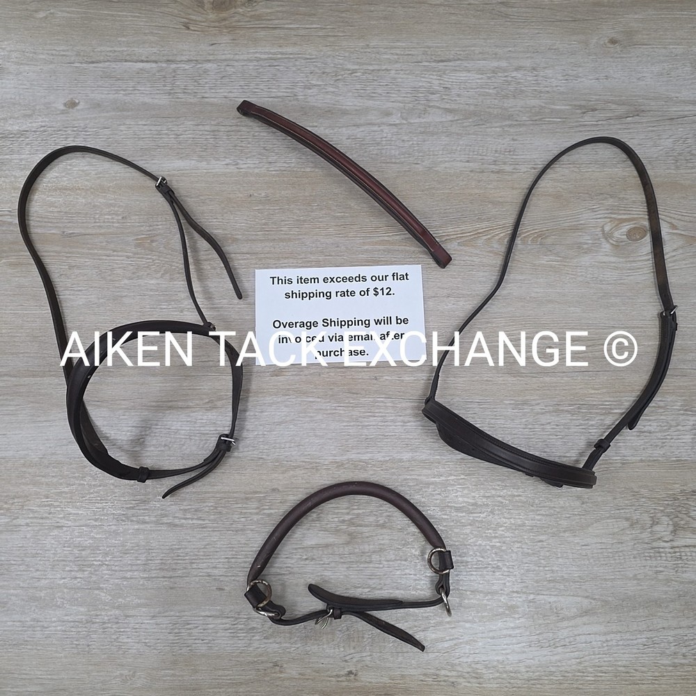 BARGAIN BUNDLE: 2 Plain Raised Nosebands, Size Full (Read Description)