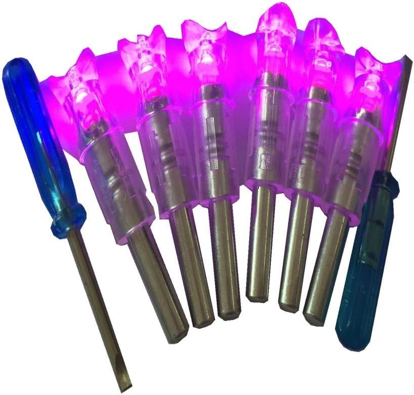 Pack of 6 Lighted Crossbow Arrow Nocks with Bowstring Activation - LED Precision