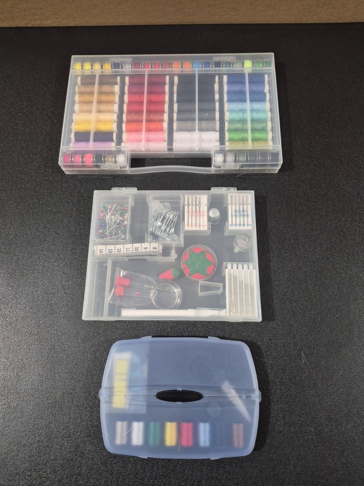 x3)  Sewing Kits, with plastic containers/boxes