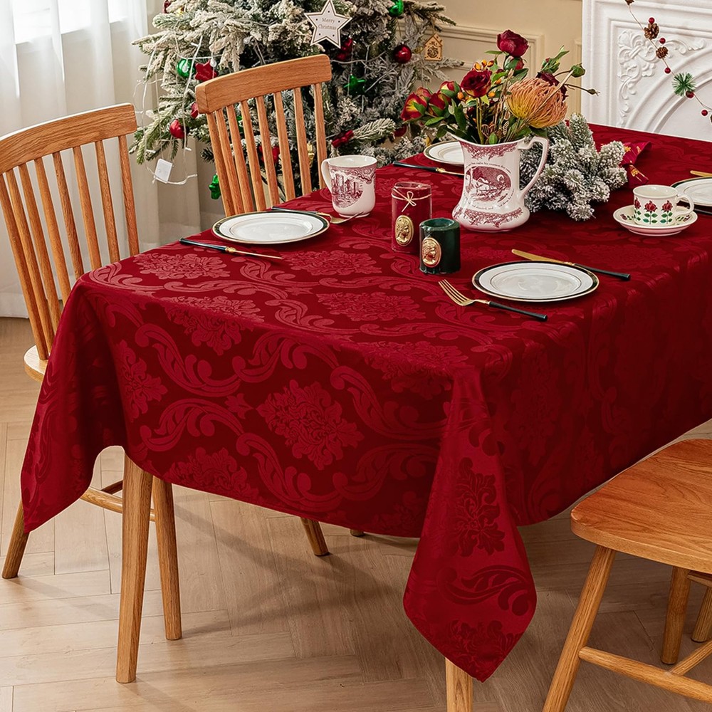 Romanstile Christmas Jacquard Rectangle 60" x 104" (Rectangular), Red