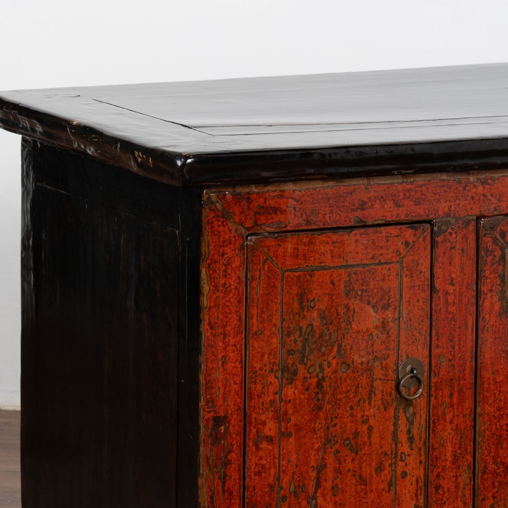 Small Red Chinese Console Sideboard, circa 1880