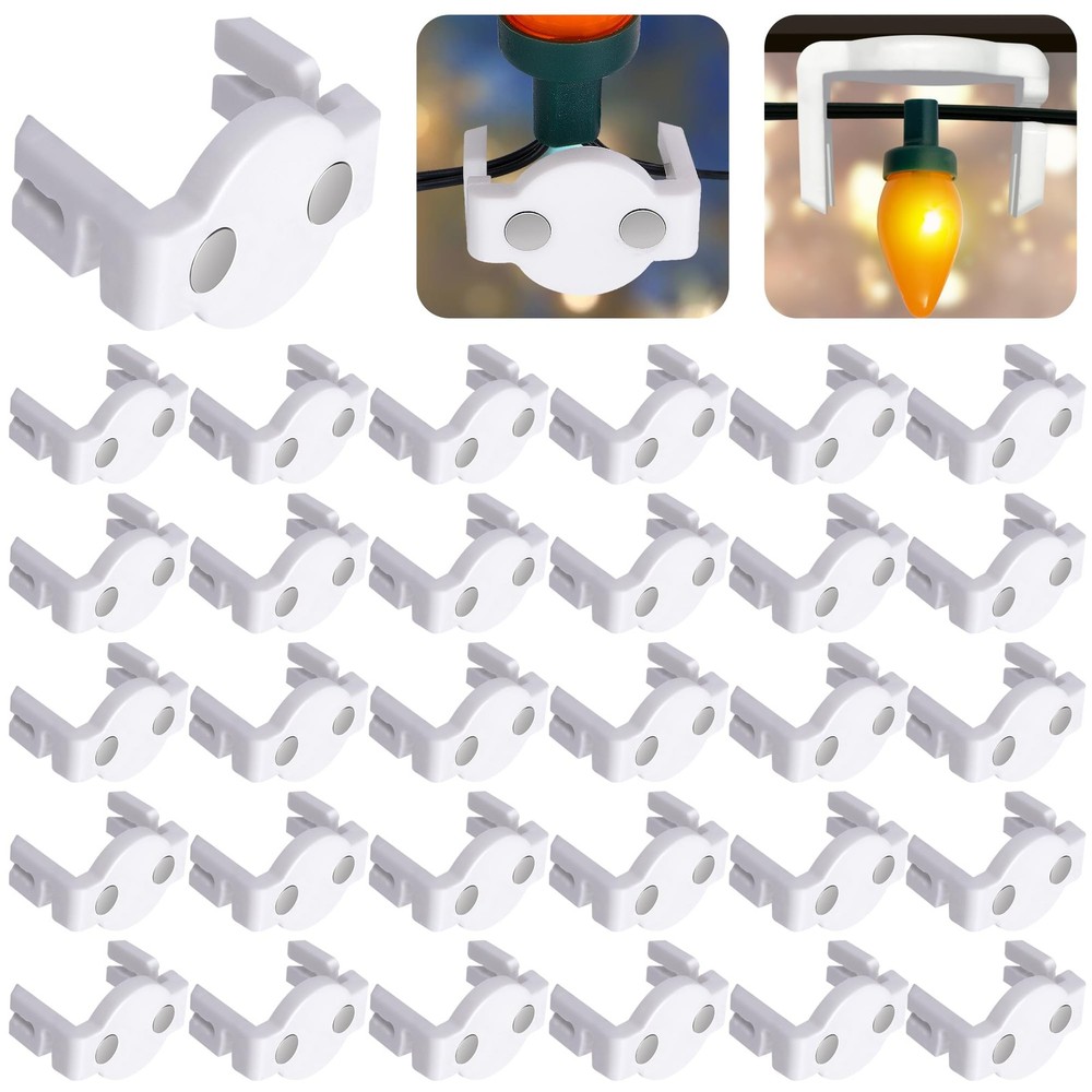 Watayo Extra Strong Magnetic Christmas Light Clips- White
