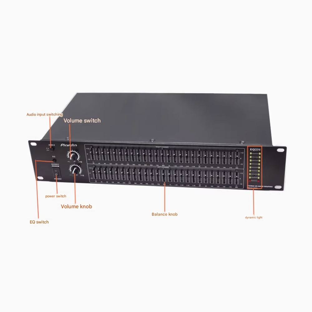 EQ231 Balanced output 50 segment EQ stereo equalizer professional spectrum