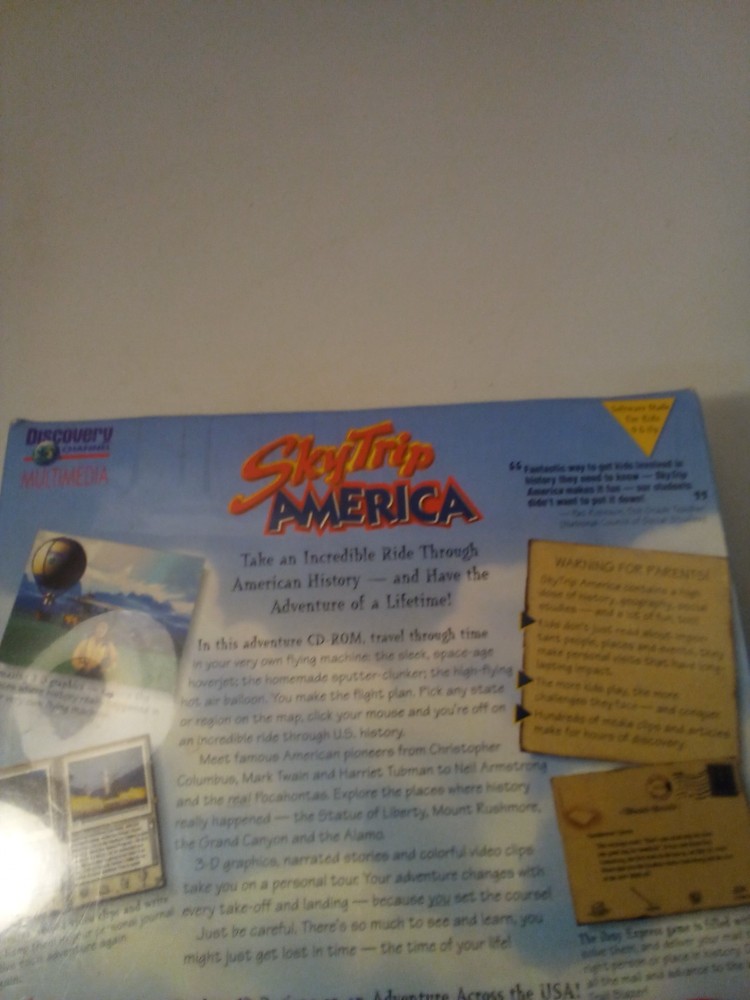 SkyTrip America PC Software Discovery Channel Multimedia Windows 3.1 Windows 95