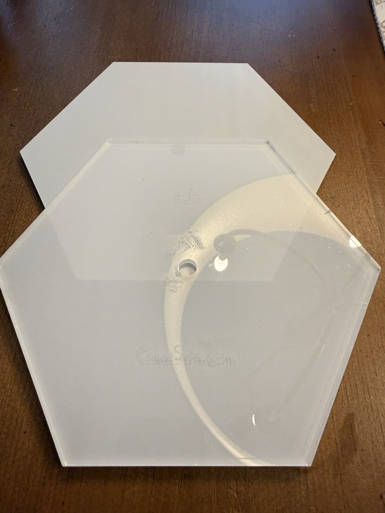 Assorted CakeSafe Acrylics Rounds, Hexagon + Acrylic Bench Scraper