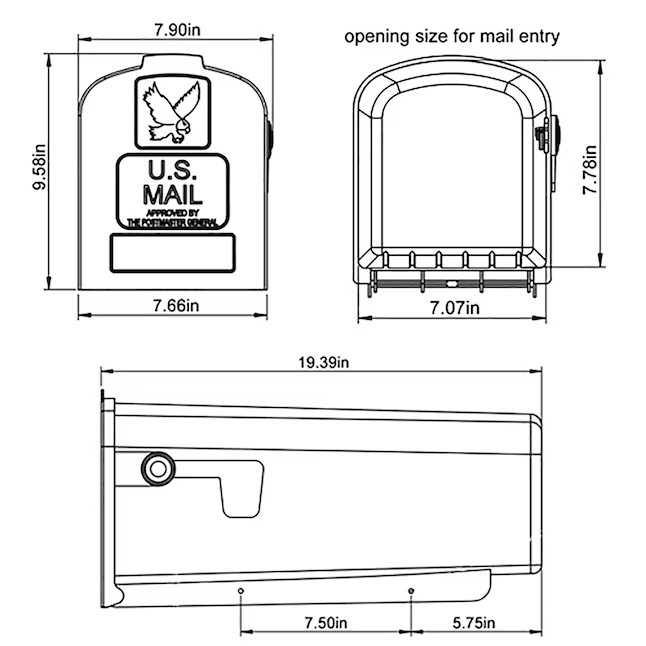 Architectural Mailboxes Parsons Plastic Standard Mailbox White