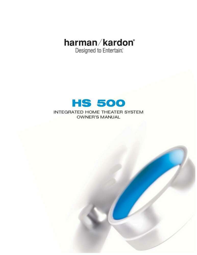 Harman Kardon HS500 Receiver Owners Manual