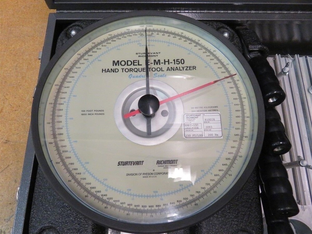 Torq-Tester E-M-H150 System 3 Sturtevant Richmont Hand Torque Tool Analyzer