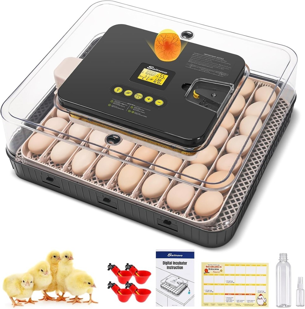 56 Eggs Incubator for Hatching Eggs with Automatic Egg Turning& Built-in Candler