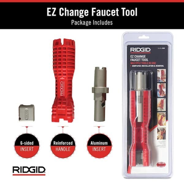 RIDGID EZ Change Plumbing Wrench Faucet Tool Multi Function Basin Tool
