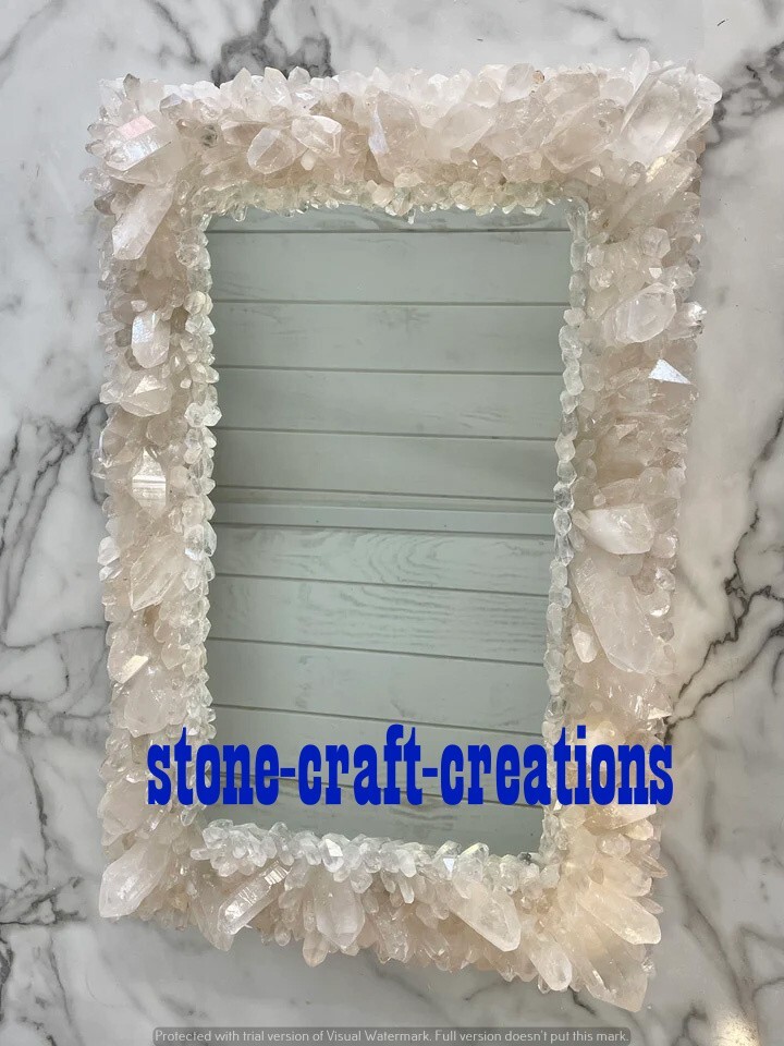 Quartz Point Crystal Vanity Mirror Bathroom Interior Decor Wall Mirror Decor