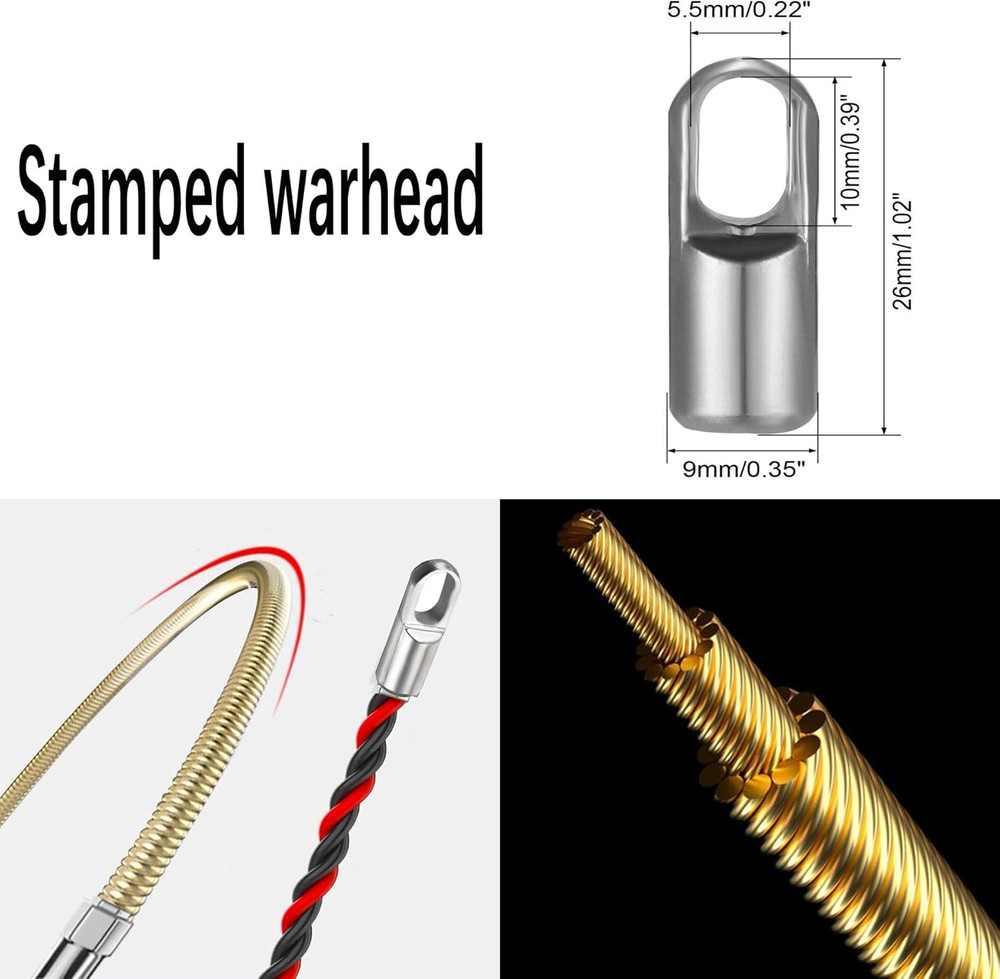 16.4Ft Fish Tape Cable Puller Kit 6Mm PET Electrical Cable Puller through Wall W