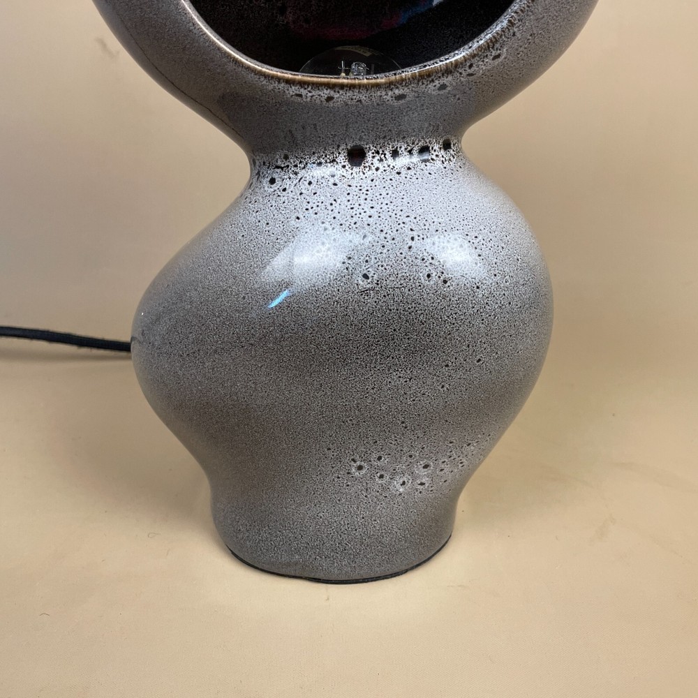 H&M Home Ceramic Grey Modern Lamp Bubble Rounded Shape Table Bedside Light