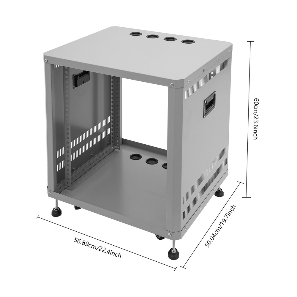 Network & Stereo Rack with Caster Wheels, Rolling Server Rack Open Cabinet