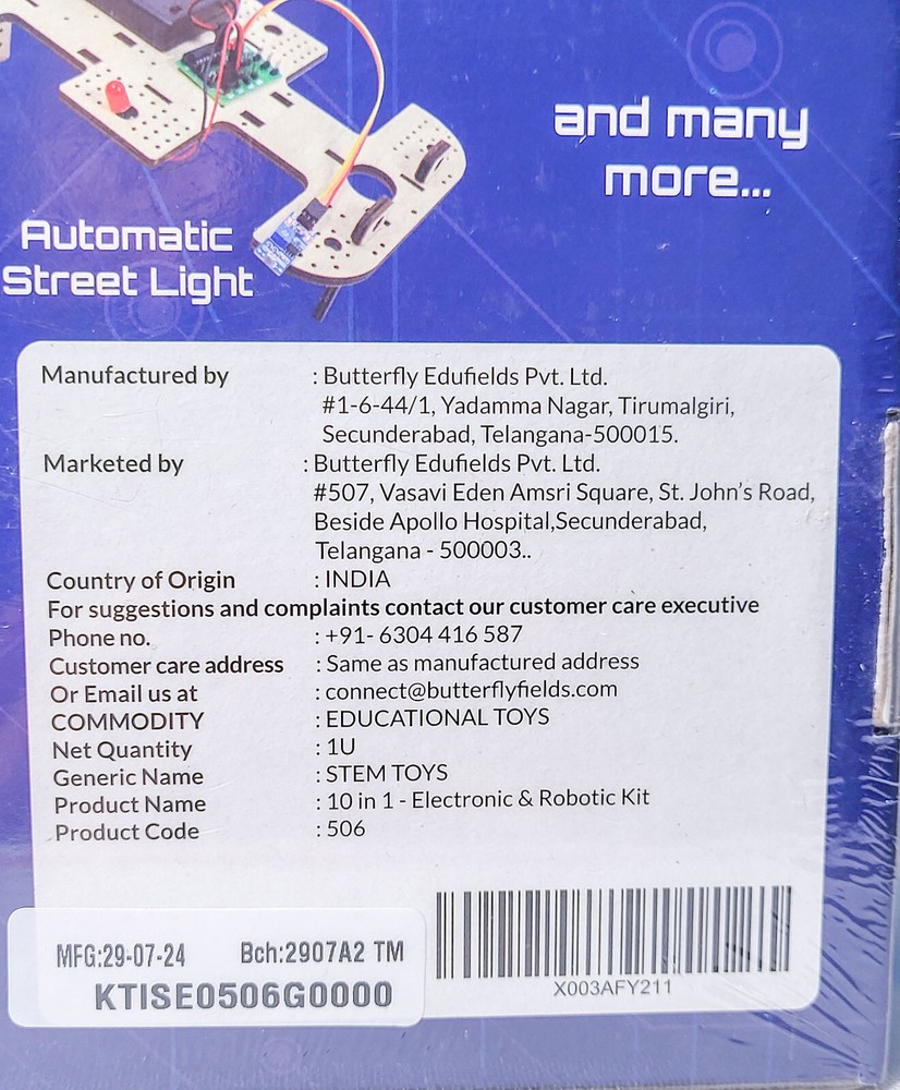 Butterfly Edufields Stem Electronics Robotics 10 Projects