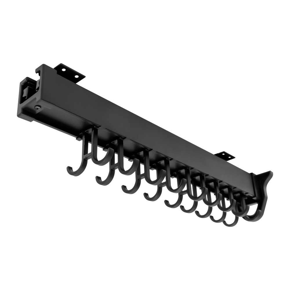 Pull-out Storage Rack Multifunctional Kitchen Organizer Hanging Pot Rack Black