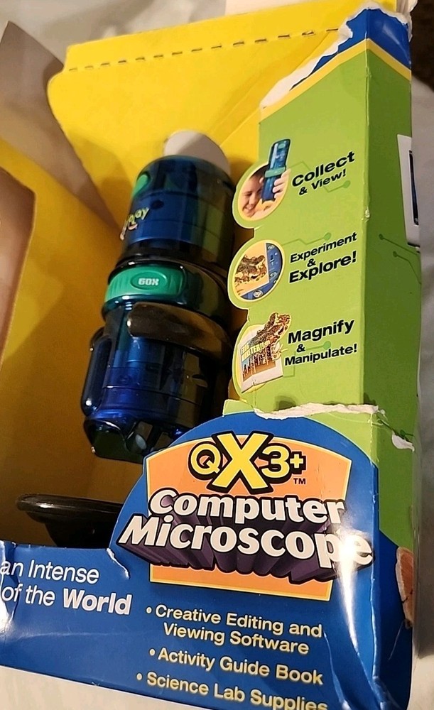 Intel Play QX3+ Computer Microscope 8 & Up includes an activity guide book