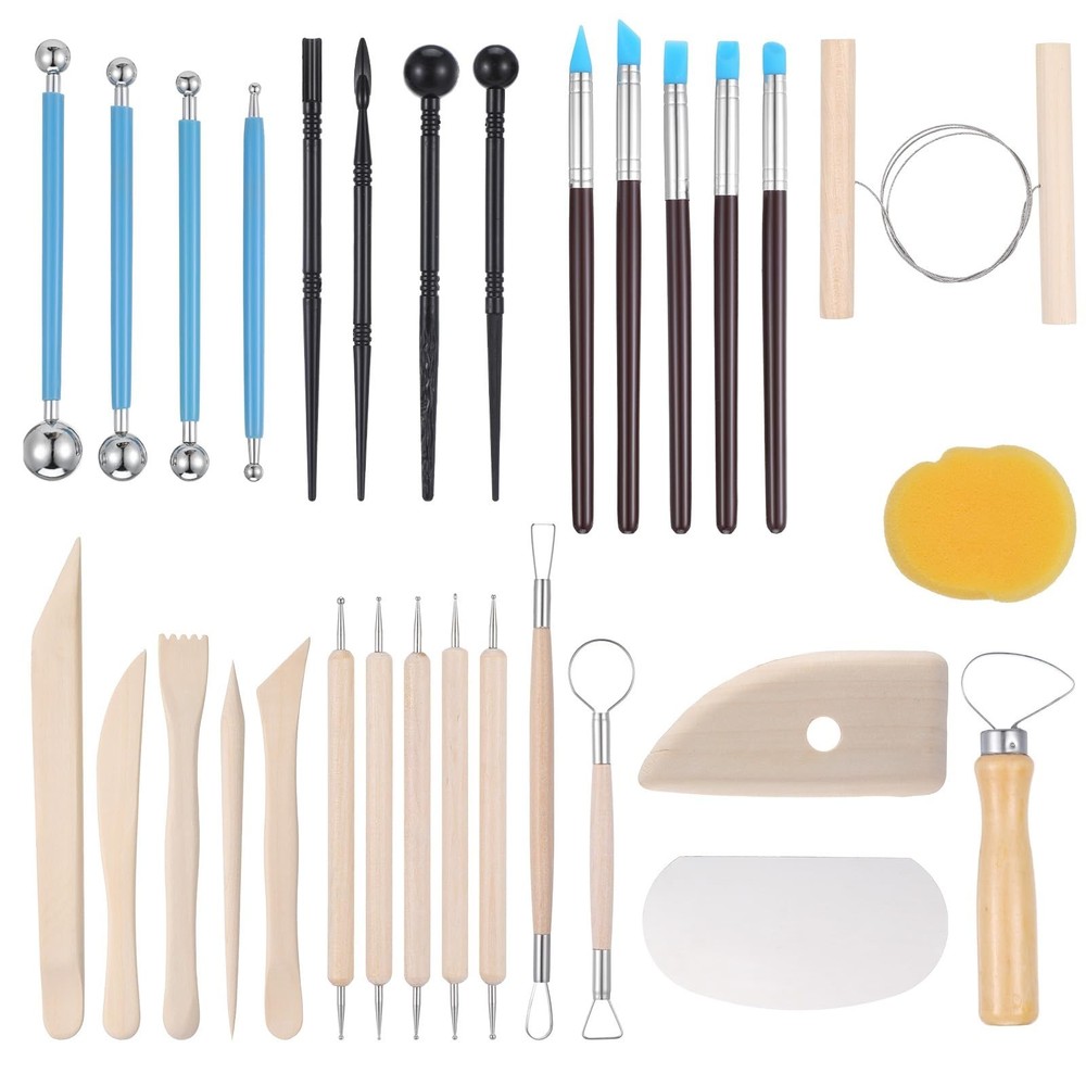 Clay Tools 43PCS Pottery Tools Clay Sculpting Tools Polymer Clay Tools Kit Ce...