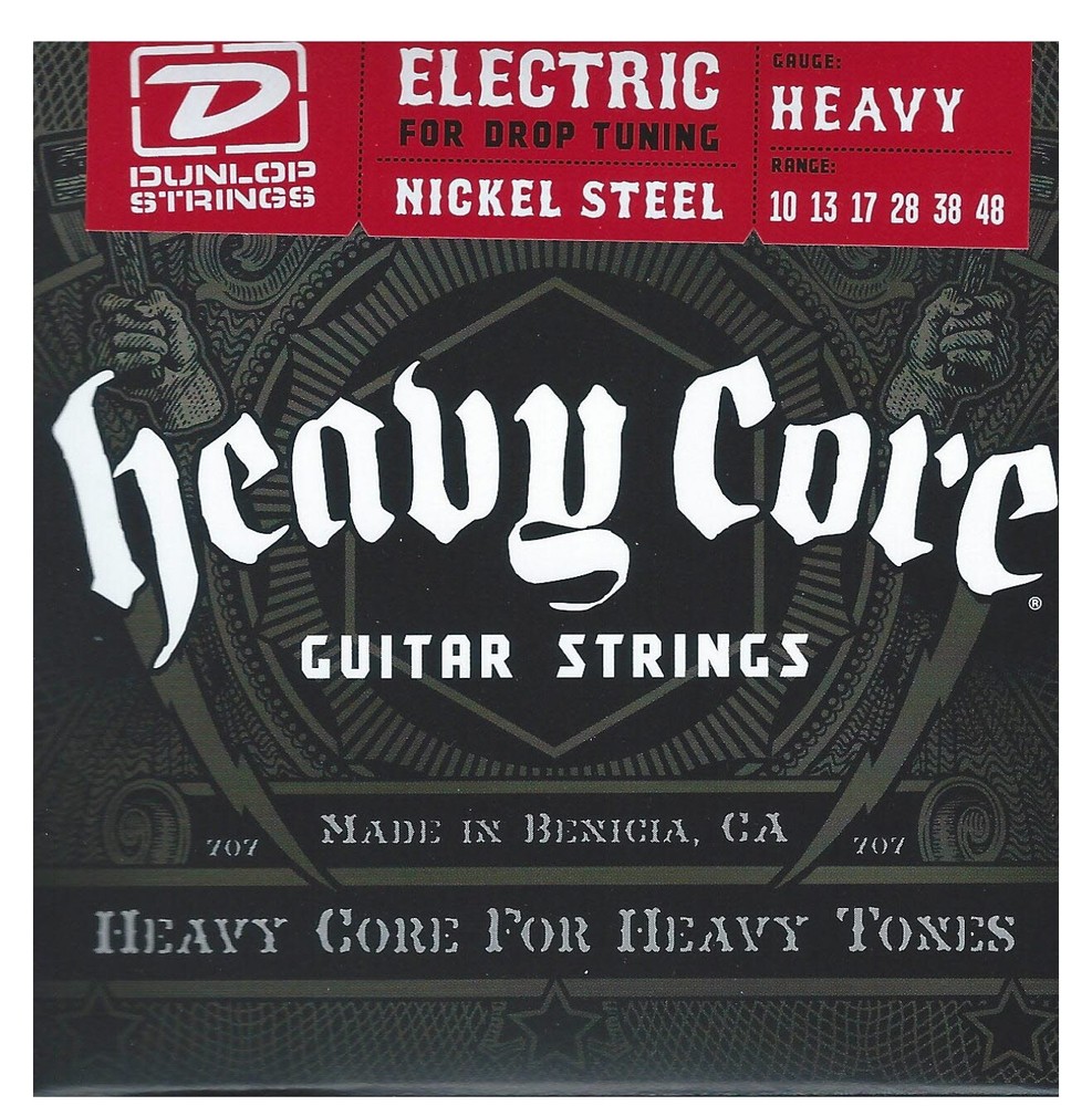 Dunlop DHCN1048 Heavy Core Nickel guitar strings .010-.048