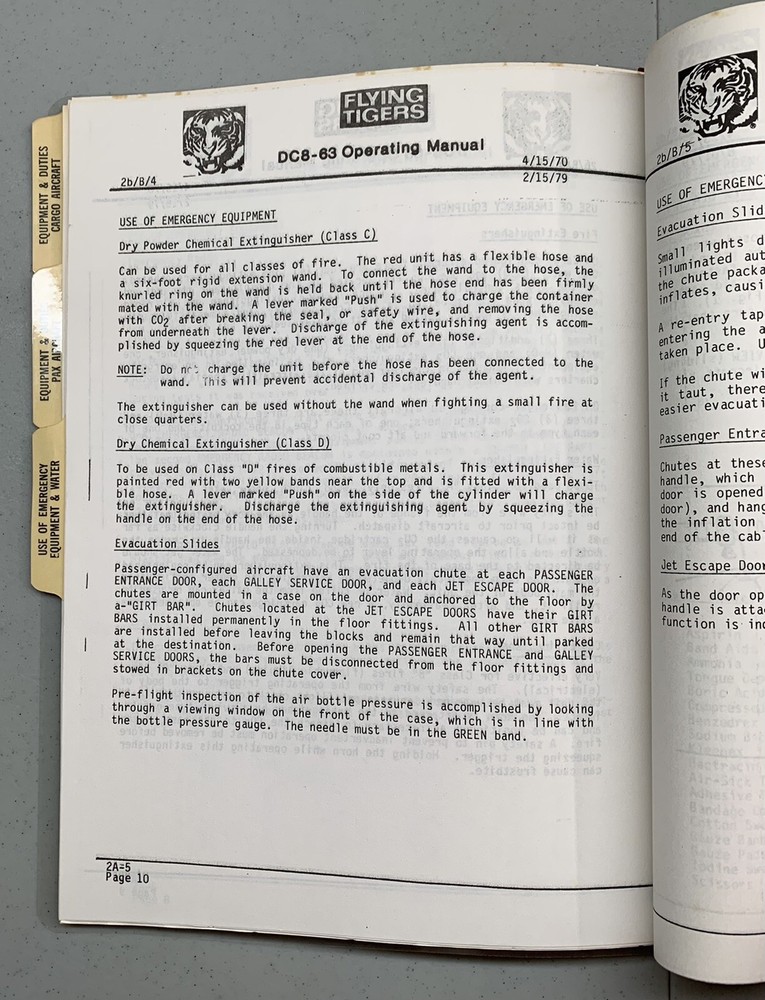 Flying Tiger Line DC-8-63 Emergency Procedures Training Manual