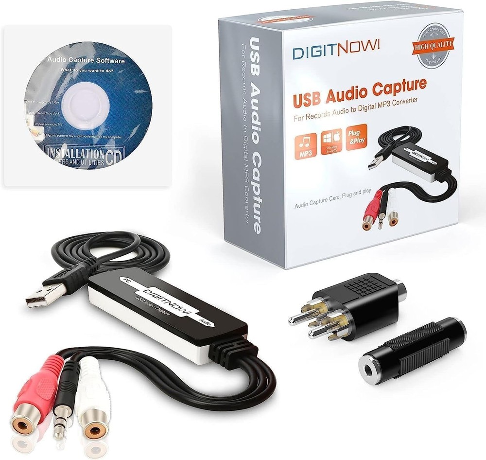 Versatile USB Audio Capture for Vinyl to MP3 Conversion - Mac & Windows Support