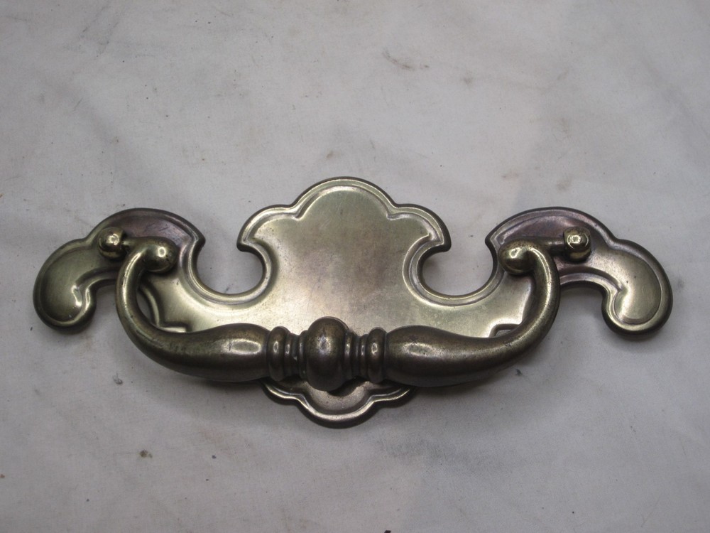 1 large vintage drawer handle drop down pull 5.25" center winged bail