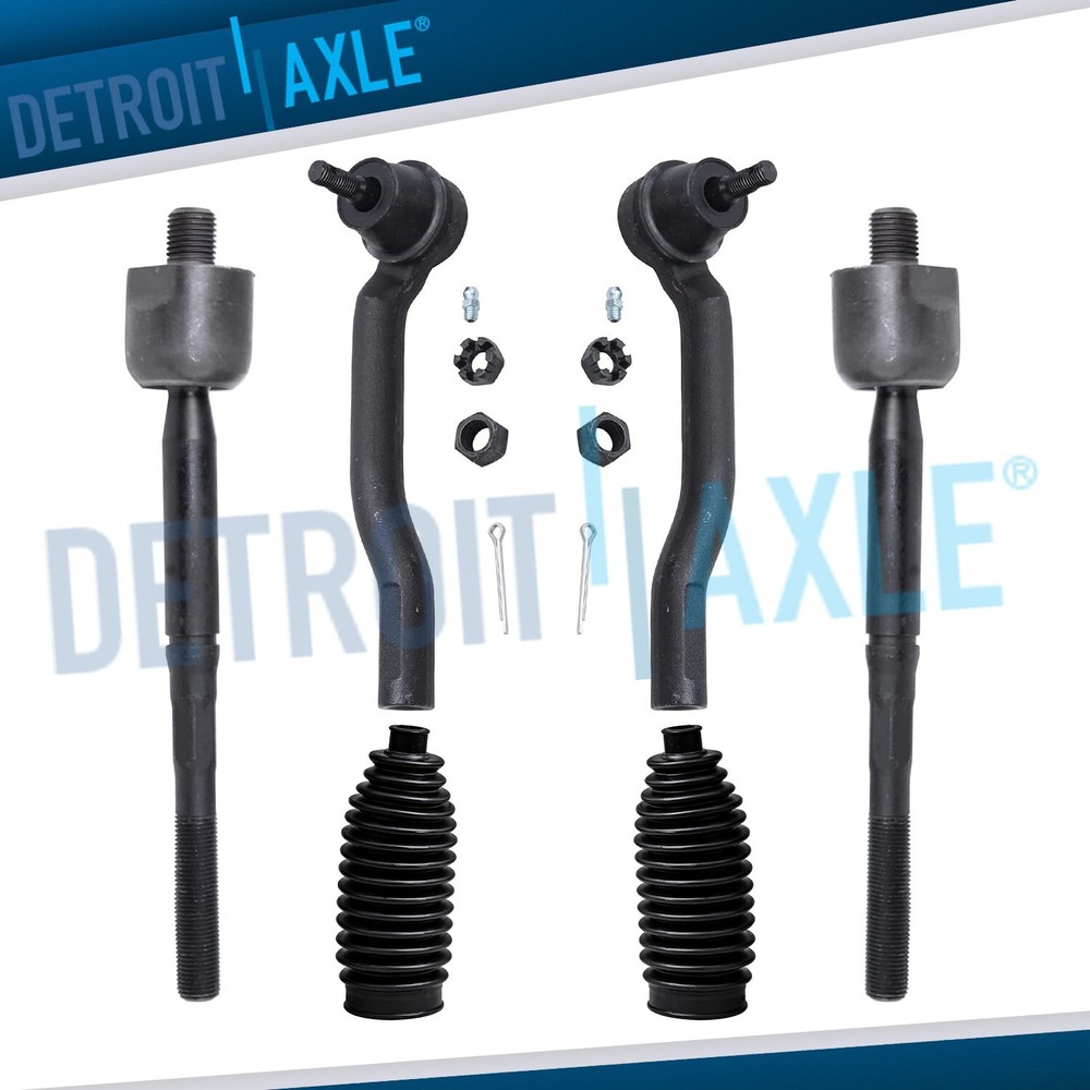 Front Inner Outer Tie Rods w/Boots for 2007 2008 2009 - 2012 Nissan Cube Versa