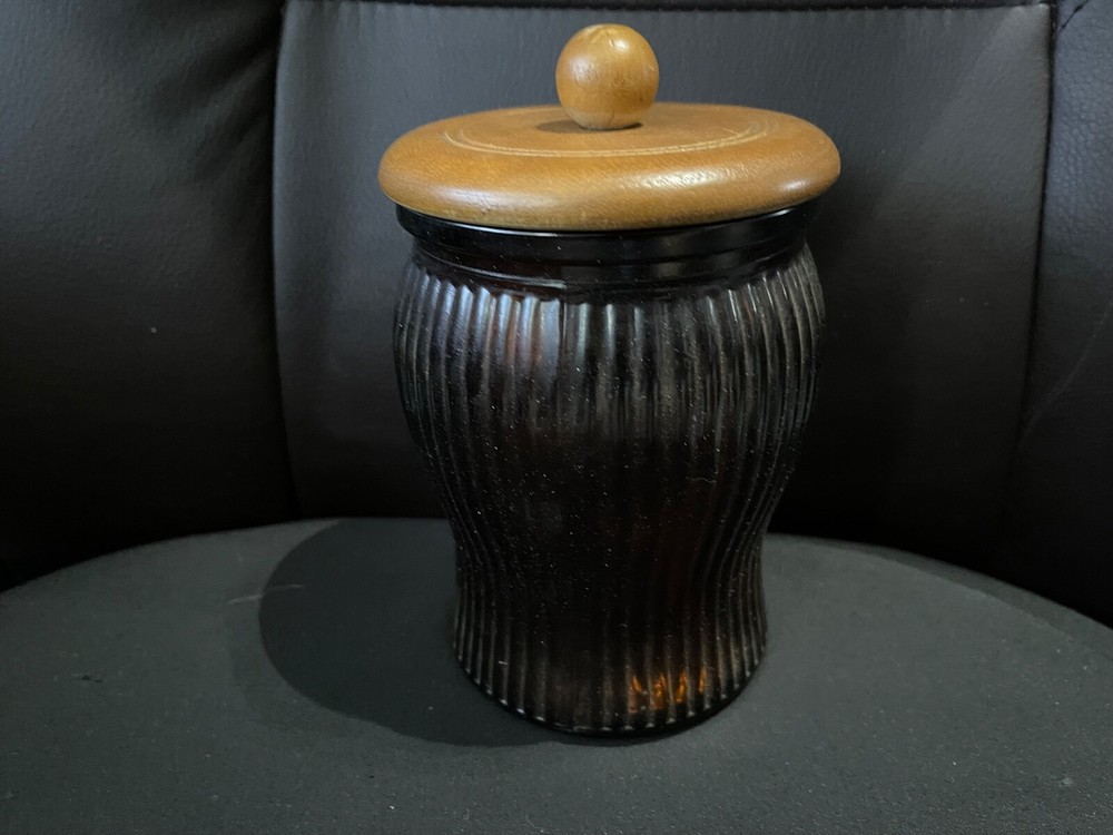 Tabacco Brown Glass Jar