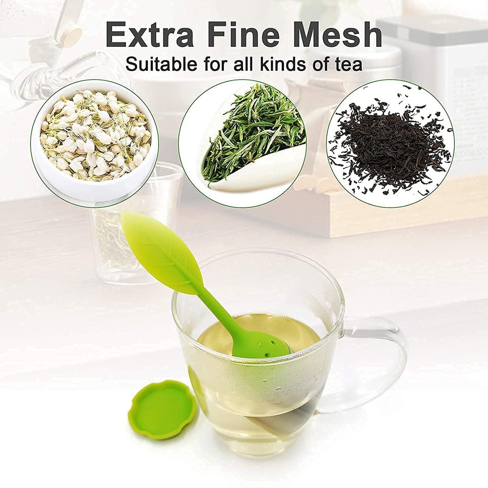 4 Pack Silicone Tea Infusers for Loose , Steeper Extra Fine Mesh Filter Lid Cup
