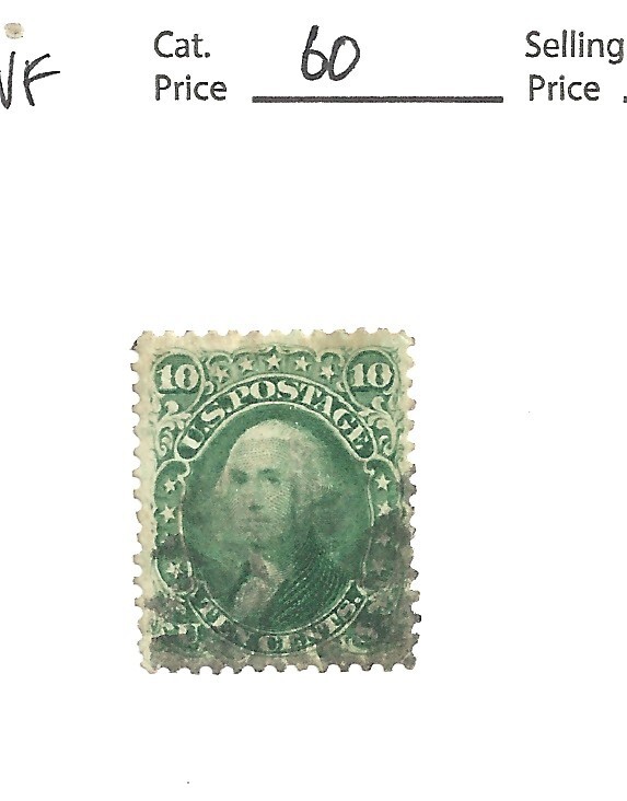 # 68, 10 cent dark green, 1861,