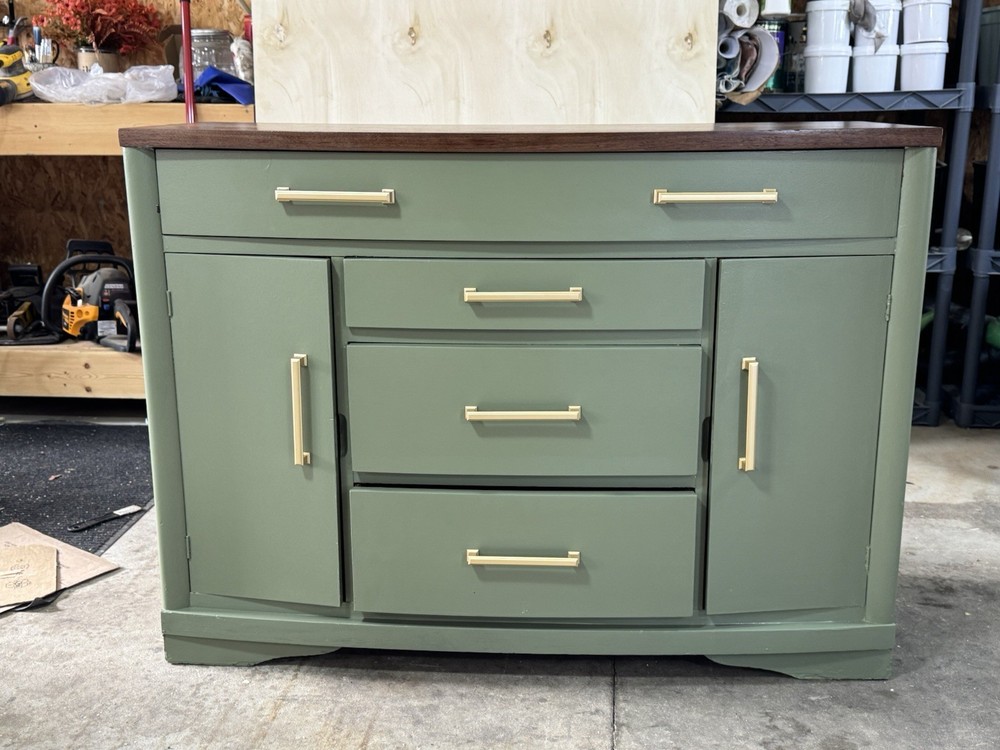 Sage Green Arched Front Buffet Sideboard Drawers, Cabinets – High‑End Hardware –