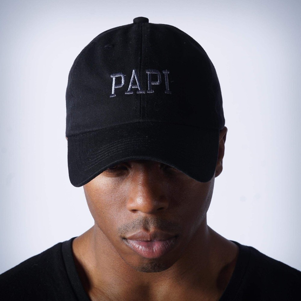 PAPI (strapback cap) - dad baseball polo cotton hat - Black White Grey Red