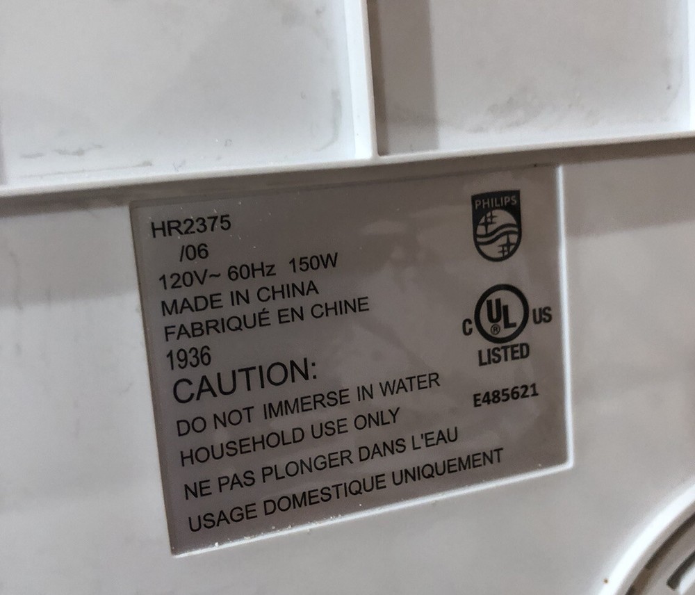 Philips Pasta Noodle Maker White HR2375 Replacement Front Cover Part ONLY