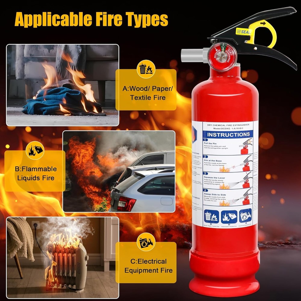 ABC Fire Extinguisher 2.5 lb with Mount 6 Pack