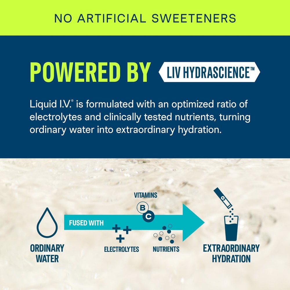(4 pack) Liquid I.V.® Lemon Lime Hydration Multiplier® 15 Count Packets
