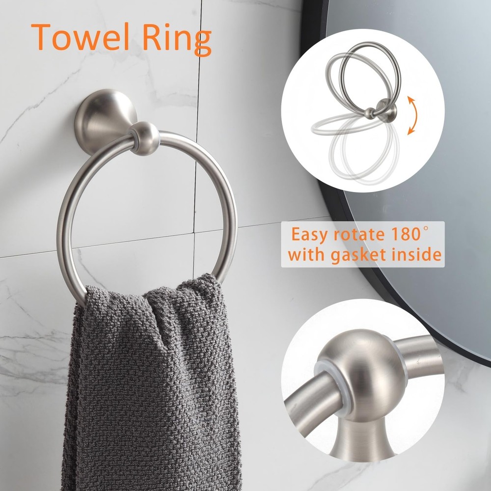 BGL Bathroom Accessory Set, Brushed Nickel Adjustable