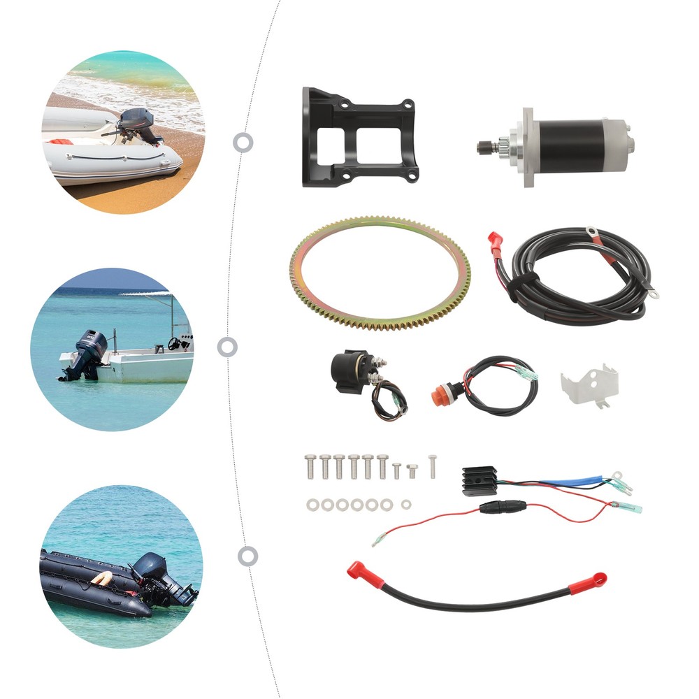 Electric Starter Conversion Kit for Suzuki 2-Stroke 40HP Outboard Engine