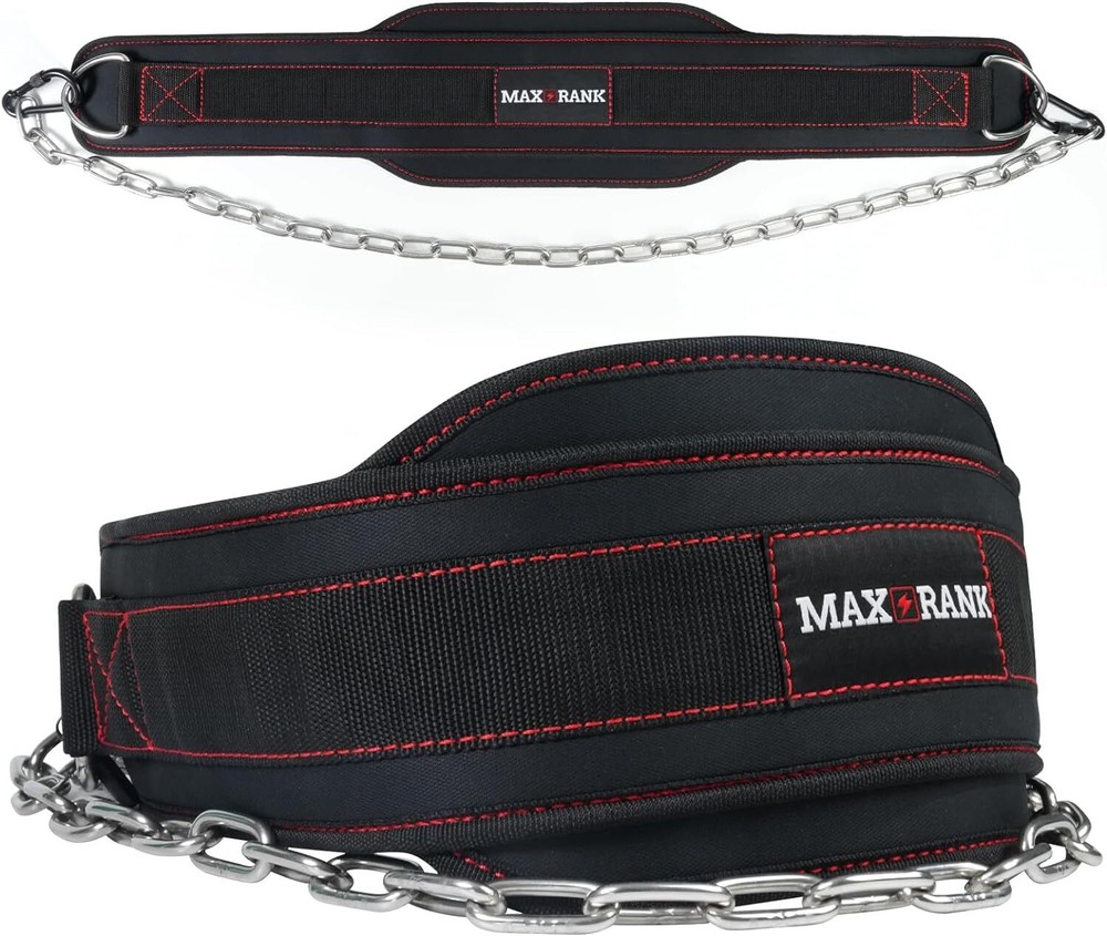 MAXRANK Dip Belt for Weightlifting - 37'' Chain Pull Ups Universal dimensions