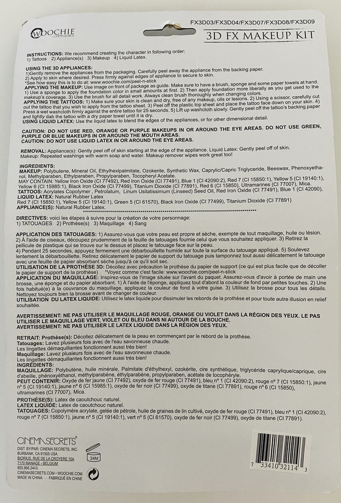 Steampunk Complete 3D FX Makeup Adult Halloween Accessory