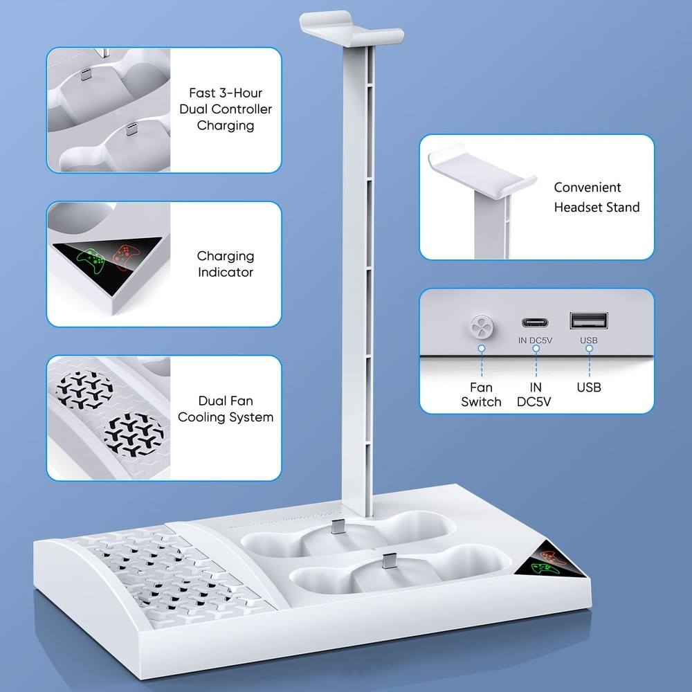 Vertical Cooling Stand Charging Station for Xbox Series S Console & Controller