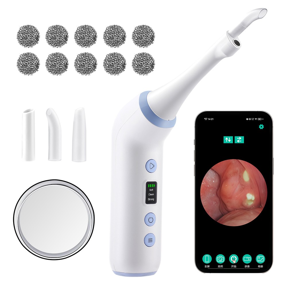Electronic Tonsil Stone Remover Kit with LED Light & 3 Adjustable Suction Modes