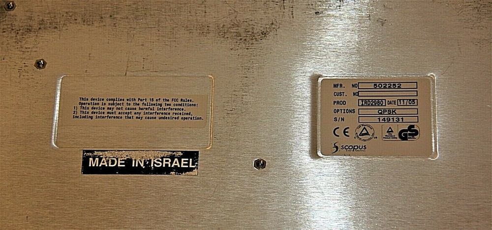 Scopus IRD-2980 Professional Satellite Receiver/Decoder QPSK-29